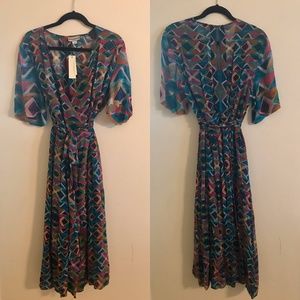 NWT Anthropolgie Multi-Colored Wrap Dress Size XL